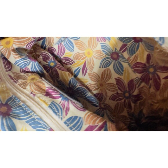 Fossil Hobo Tweed‎ Leather Bag Light Dark Brown Floral Lining silver buckle - Picture 12 of 16